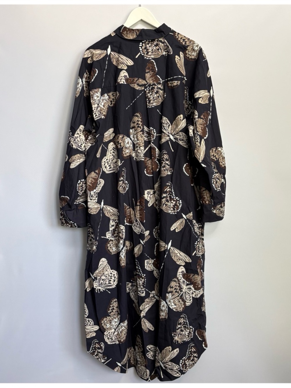 NWT Anthropologie Maeve The Soren Long-Sleeve Shirt Dress Butterfly print , 2X - Picture 10 of 16